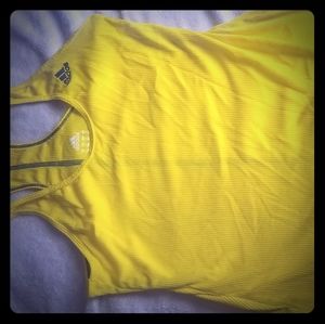 Yellow Adidas work out top